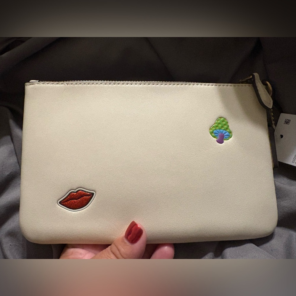 Coach Cream Wristlet with Colorful Designs NWT - Picture 3 of 4